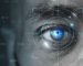 Retinal biometrics technology with man’s eye digital remix